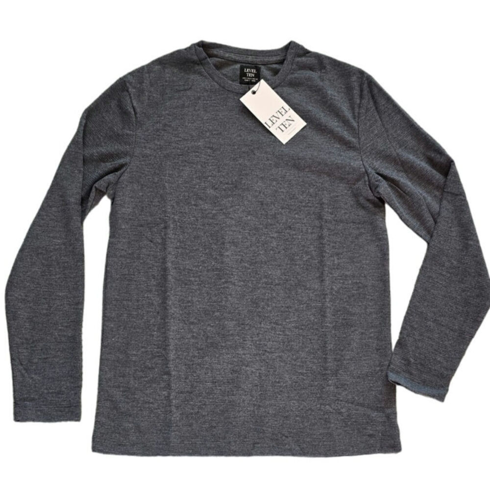LEVEL Ten NWT pullover shirt long sleeve size small gray blue